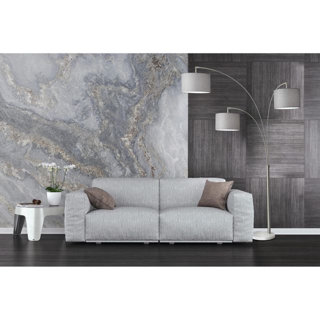Adesso® Bowery Brushed Steel 3-Arm Arc Lamp-1