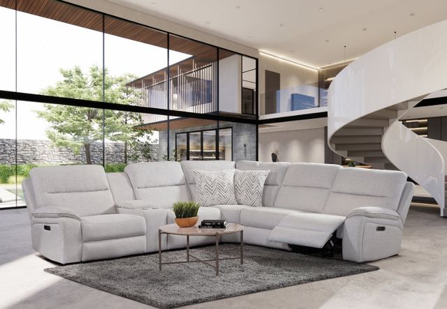 Behold™ Home Westhaven 6-Piece Ivory Single Power Reclining Sectional-3