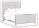 Elements International Tobias White Queen Panel Bed with LED-2