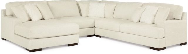 Signature Design by Ashley® Zada 4-Piece Ivory Left-Arm Facing Sofa Sectional and Chaise-0