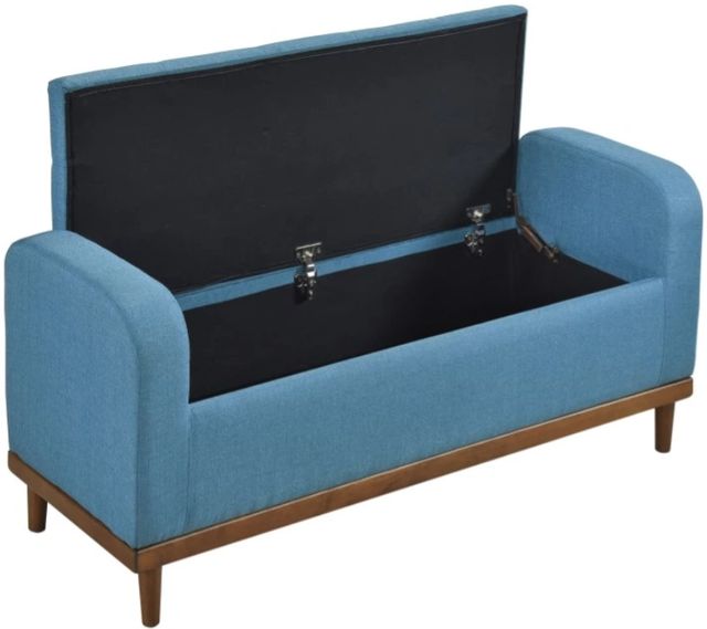 Homelegance® Brigitte Blue Lift Top Storage Bench-4
