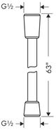 Hansgrohe Isiflex Polished Nickel 63" Handshower Hose-1