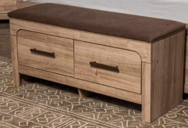 Signature Design by Ashley® Hollymount Brown/Tan Upholstered Storage Bench-1