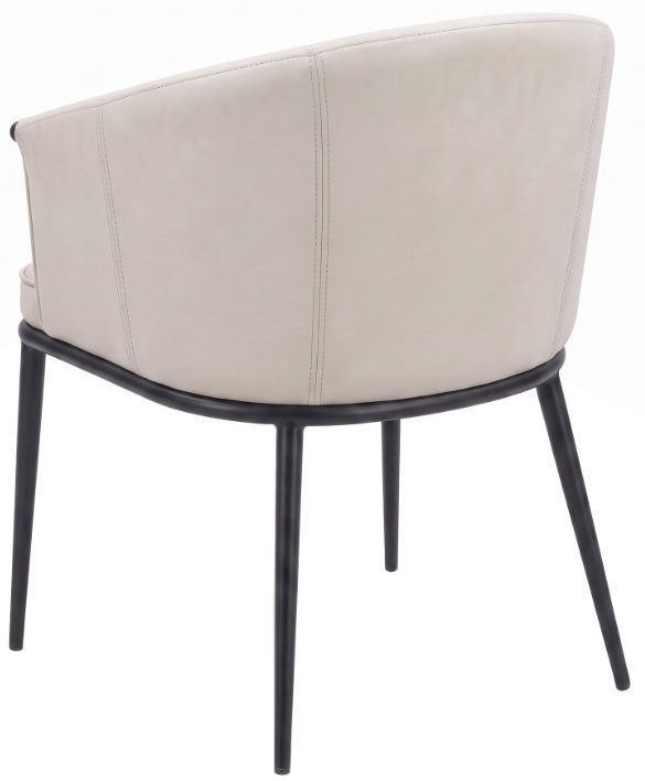 Cramco Lois Pearl/Matte Black Dining Arm Chair-4