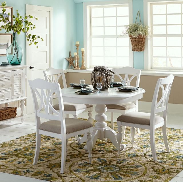 Liberty Furniture Summer House Oyster White Pedestal Table-1