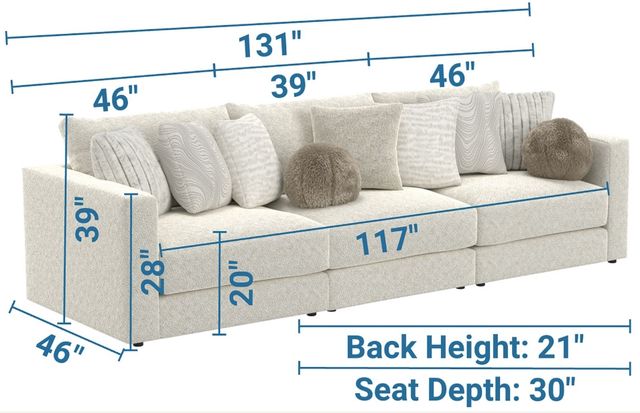 Jackson Furniture Ritzy 3-Piece Bone Sectional -2