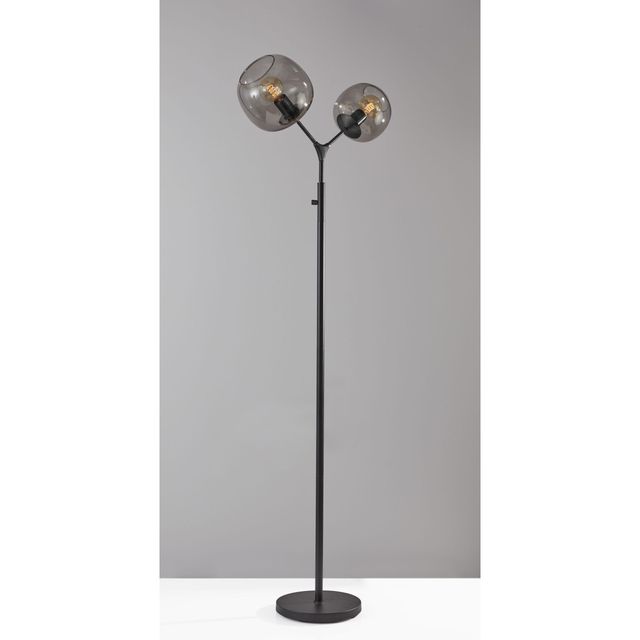 Adesso® Ashton Matte Black Tall Floor Lamp-2