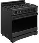 Thor Kitchen® Gordon Ramsay 36" Black Freestanding Pro Style Liquid Propane Range with Precision Knob Control in Black-2