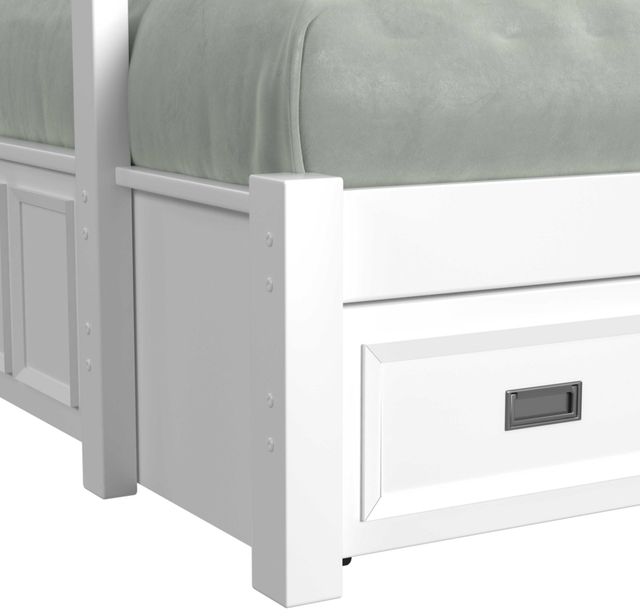 Elements International Hampton Kids White Youth Twin/Full Loft Bed with Staircase and Trundle-3