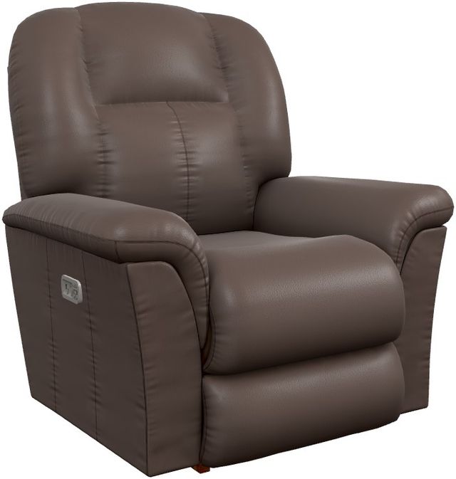 La-Z-Boy® Jasper Dark Brown Leather Power Rocking Recliner with Headrest-0