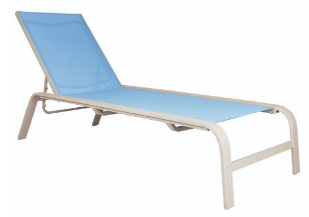 Lane Venture® Seaside Sling Light Blue/Taupe Stackable Adjustable Chaise-0
