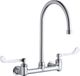 Elkay Chrome Scrub/Handwash 8" Centerset Wall Mount Faucet with Wristblade Handles-0