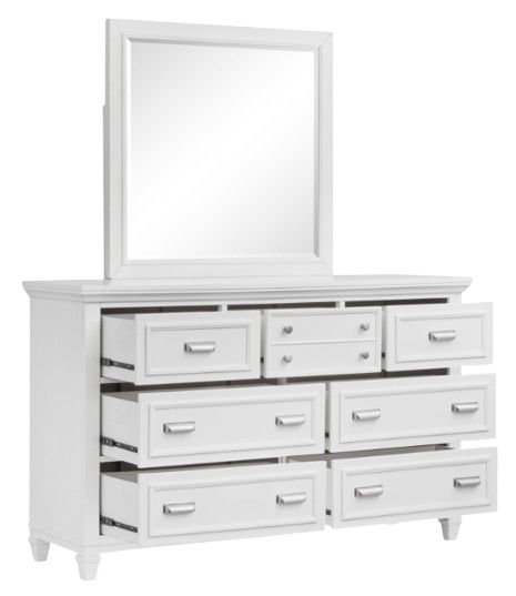 Magnussen Home® Charleston Harbor Gray Dresser with White Dove Mirror-2