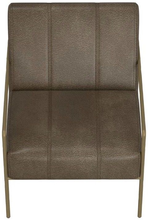International Furniture Direct Aragon Brown/Blacksmithing Gold 31" Accent Chair-3