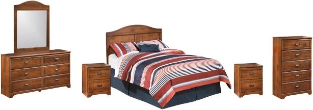 Signature Design by Ashley® Barchan 6-Piece Medium Brown Full Panel Headboard Bedroom Set-0