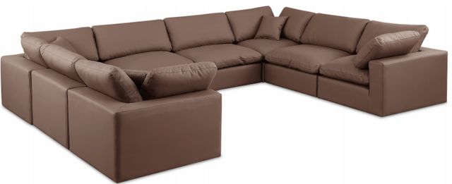 Meridian Furniture Comfy 8-Piece Brown Vegan Leather Sectional-0