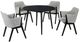 Armen Living Arcadia and Renzo 5-Piece Black/Grey Dining Set-0