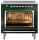 Ilve® Nostalgie II Noblesse 36'' Emerald Green Pro Style Induction Range with Chrome Trim-1
