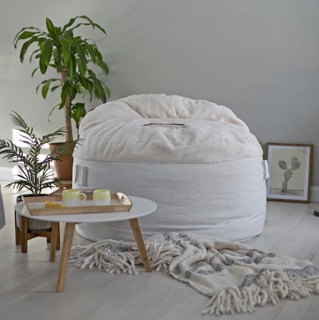 CordaRoy's® NEST Cream Bunny Fur King Chair-3