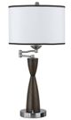 Cal® Lighting & Accessories Brushed Steel/Wood Table Lamp-0