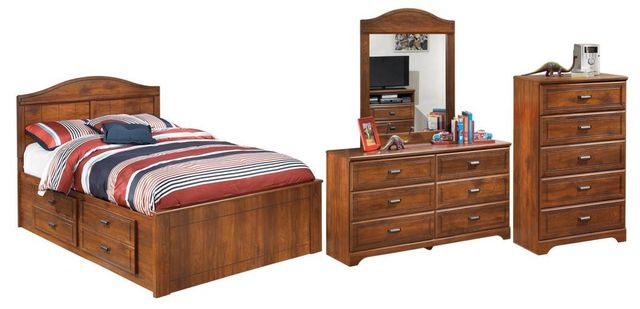 Signature Design by Ashley® Barchan 4-Piece Medium Brown Full Panel Storage Bed Set-0