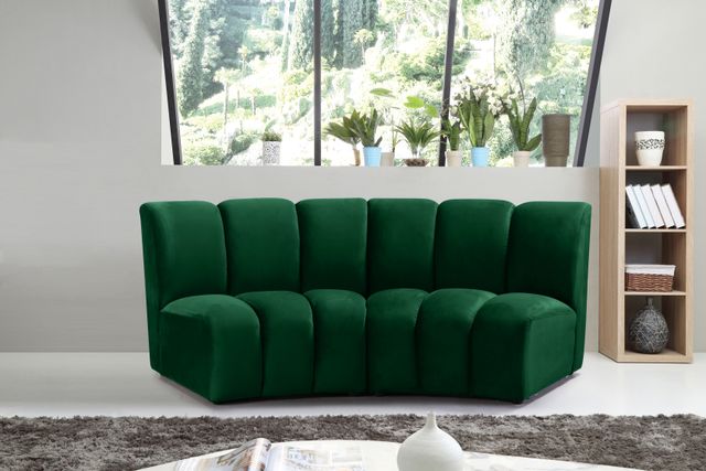 Meridian Furniture Infinity 2-Piece Green Velvet Modular Sectional-1