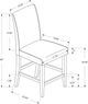 Monarch Specialties Inc. 2-Piece Grey Counter Height Side Chair Set-2