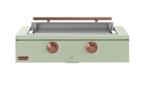 Caliber™ Rockwell Social 42" Sage Built-In Liquid Propane Outdoor Griddle with Copper Hardware-0