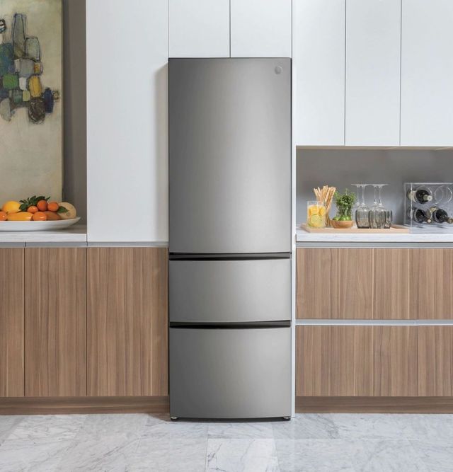 GE® 11.9 Cu. Ft. Stainless Steel Counter Depth Bottom Freezer Refrigerator-9