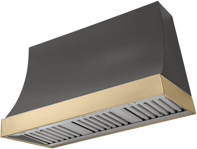 AGA Marquee 48" Slate Wall Mounted Range Hood  with Brushed Brass Trim-0
