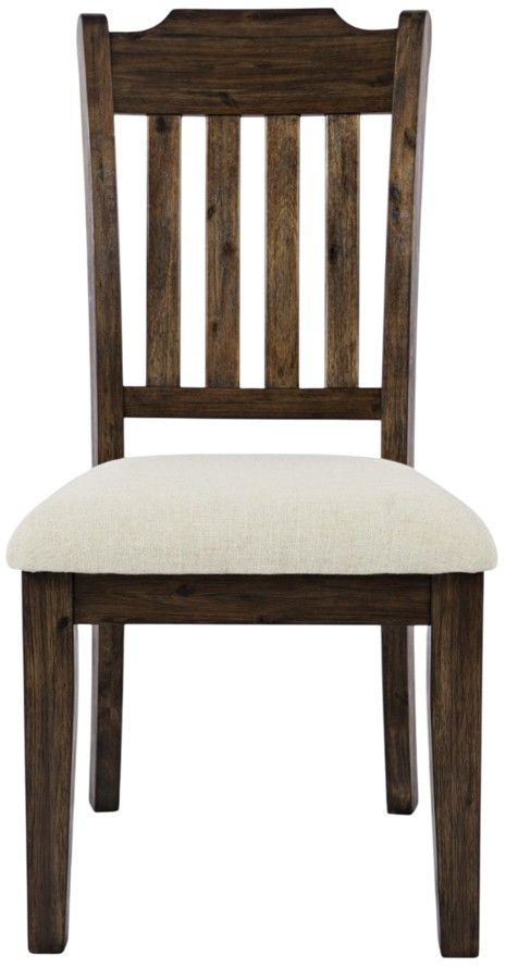 Jofran Inc. Bakersfield Beige/Brown Slatback Dining Side Chair-2