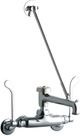Elkay Chrome Service/Utility Single Hole Wall Mount Faucet with Wristblade Handle and Inlet-0