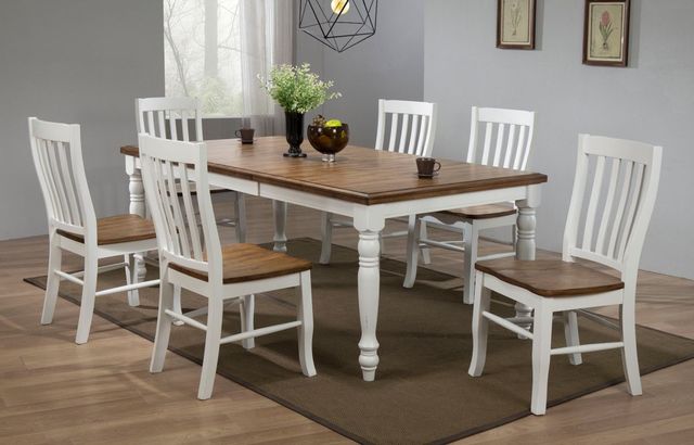 Winners Only® Pacifica Rustic Brown/White Dining Side Chair-1