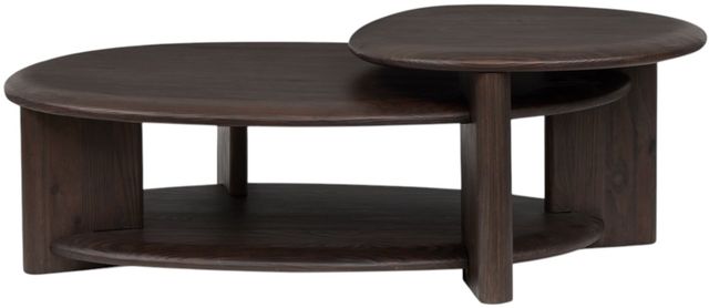 Magnussen Home® Upton Coffee Bean Brown Shaped Cocktail Table-4
