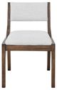 International Furniture Direct Zaphiro Lacquer Brown/White Upholstered Dining Side Chair-2