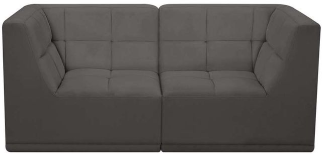 Meridian Furniture Relax 2-Piece Grey Velvet 68" Modular Sofa-1