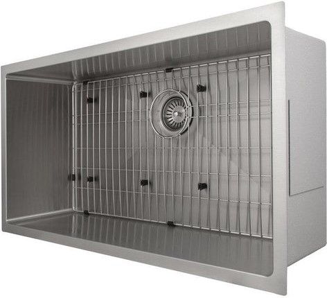 ZLINE Meribel 36" Stainless Steel Undermount Single Bowl Kitchen Sink with Bottom Grid-3