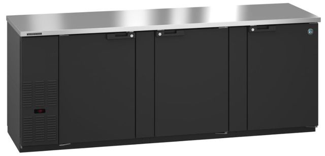 Hoshizaki Back Bar 96" 32.5 Cu. Ft. Black Vinyl Three Section Refrigerator-2