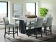 Elements International Beckley Dark Espresso Counter Table with White Marble Top-4