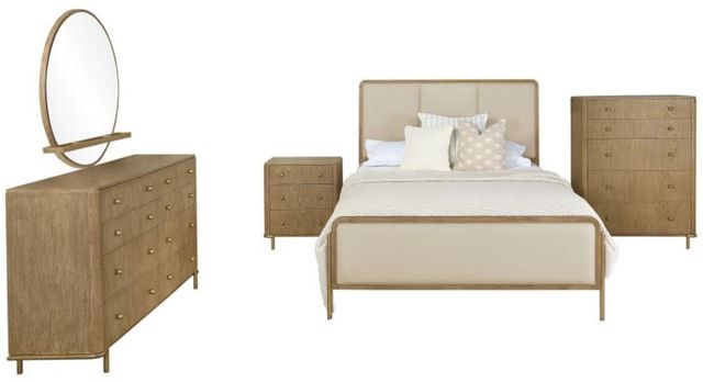 Coaster® Arini 5-Piece Cream/Sand Wash Eastern King Upholstered Bedroom Set-0