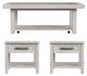 Elements International Avalanche 3-Piece Antique White Occasional Table Set-0