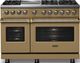Viking® 5 Series 48" Golden Hour Pro Style Dual Fuel (NG) Range with Brushed Brass Trim-2