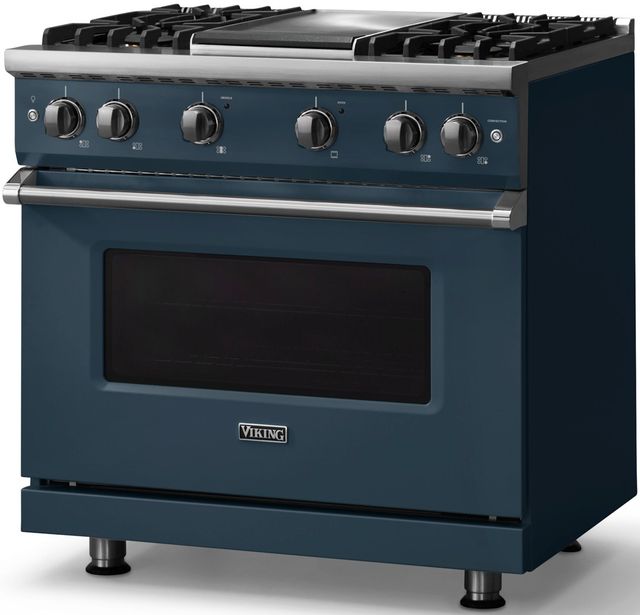 Viking® 5 Series 36" Squall Pro Style Gas (LP) Range with Polished Chrome Trim-2