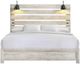 Elements International Fort Worth White 85" King Panel Bed with Lights-1