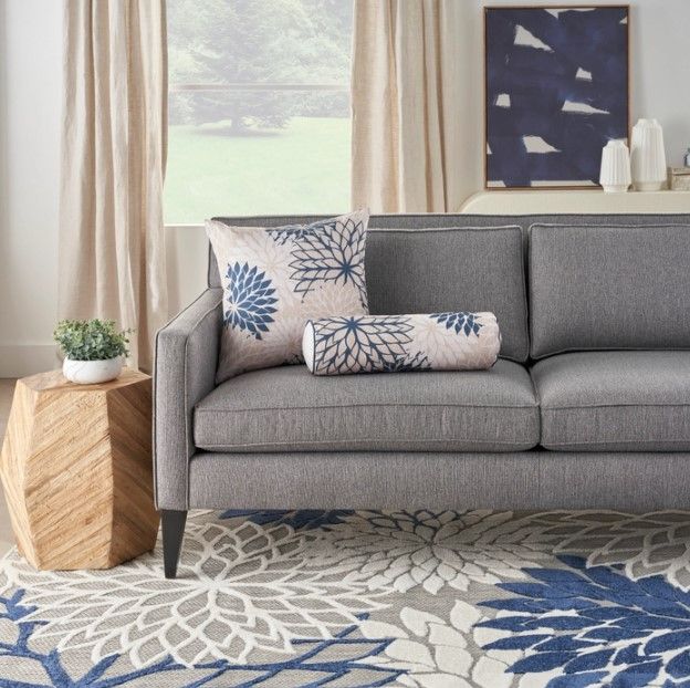 Nourison Home™ Aloha Ivory/Navy Throw Pillow-4