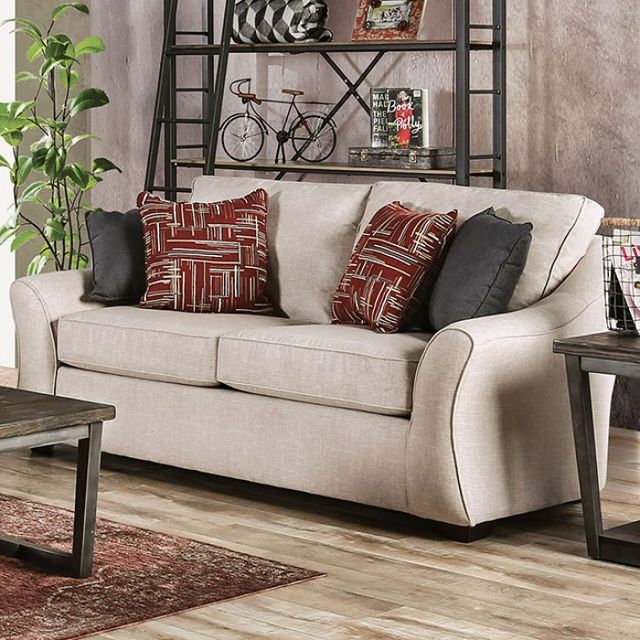 Furniture of America® Jarrow Light Ivory 2-Piece Sofa and Loveseat Set-2
