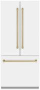 ZLINE Autograph Edition 36" 19.6 Cu. Ft. White Matte Built In Bottom Freezer Refrigerator with Polished Gold Accents-0