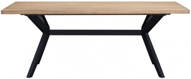 Winners Only® Oxford Beige Top Trestle Dining Table with Black Base-3