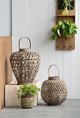 A & B Home Brown Oval Coconio Wood Lattice Lantern-5