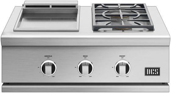 DCS Series 9 30" Stainless Steel Natural Gas Griddle and Side Burner